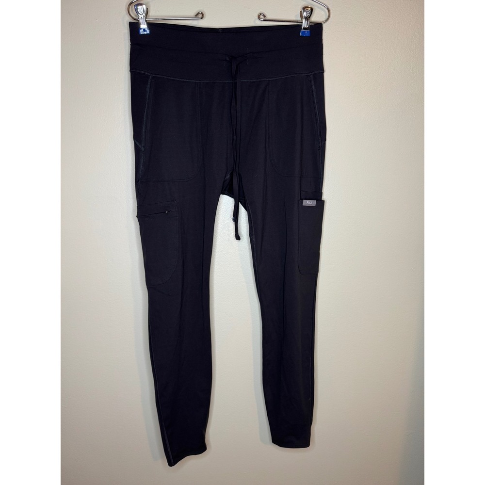 FIGS Black Jogger Scrub Pants Multi Pocket Drawstring L